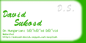 david sukosd business card